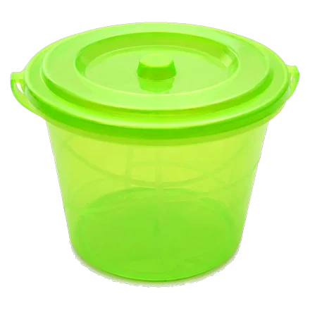 Yashil qopqoqli plastik chelak
